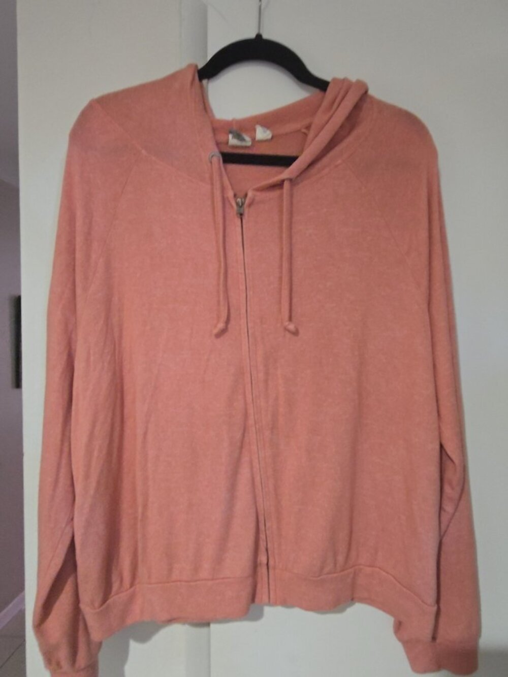Roxy Peach Full Zip Hoodie Women's XL Lightweight Soft Knit